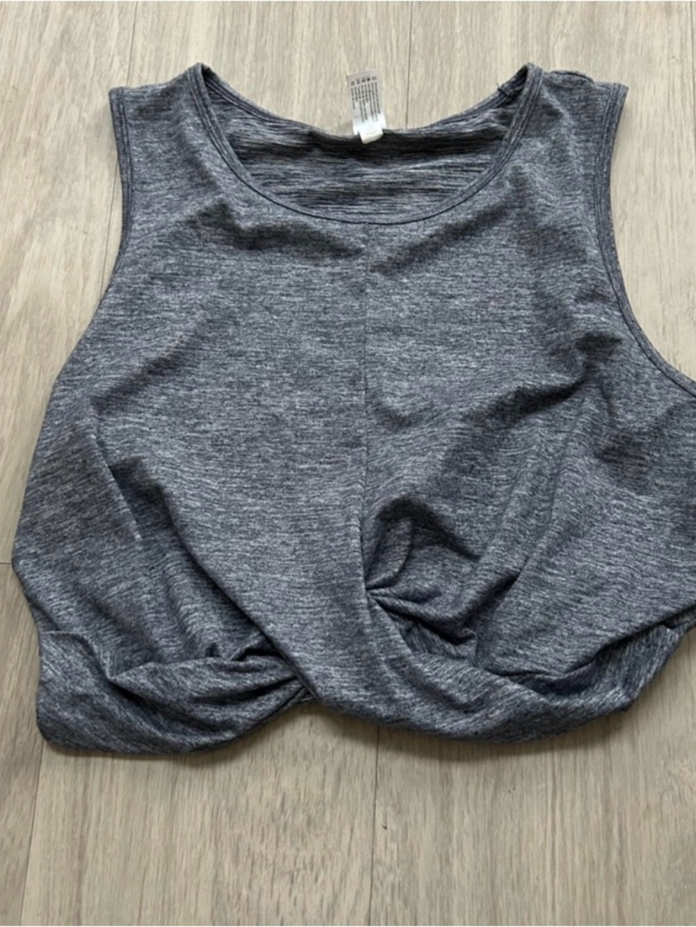 Yogalicious Heather Gray Knot-Front Tank Top